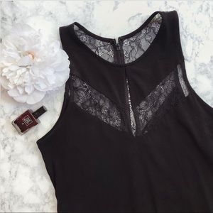 EXPRESS Lace Chevron Inset Bodysuit